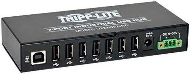 Alt view image 2 of 15 - tripp lite industrial u223-007-ind - hub - 7 x hi-speed usb - din rail mountable, wall-mountable