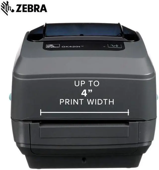 Alt view image 3 of 7 - Zebra - GK420t Thermal Transfer Desktop Printer for labels, Receipts, Barcodes, Tags, and Wrist Bands - Print Width of 4 in - USB, Serial, and Parallel Connectivity - GK42-102510-000