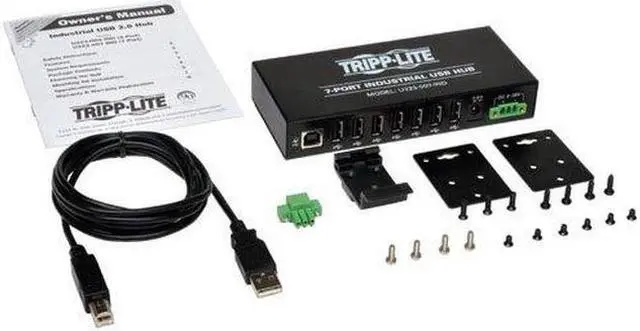 Alt view image 4 of 15 - tripp lite industrial u223-007-ind - hub - 7 x hi-speed usb - din rail mountable, wall-mountable