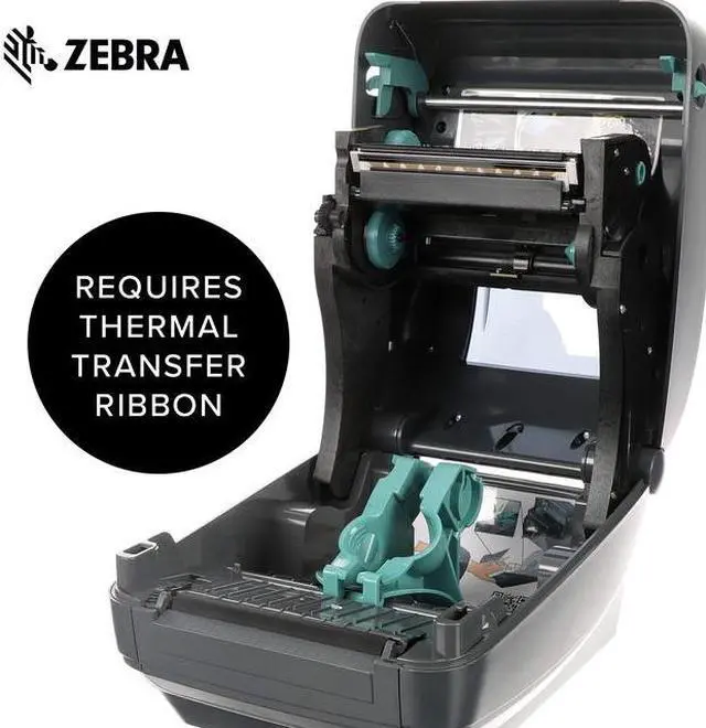Alt view image 4 of 6 - Zebra - GX420t Thermal Transfer Desktop Printer for labels, Receipts, Barcodes, Tags, and Wrist Bands - Print Width of 4 in - USB, Serial, and Ethernet Port Connectivity - GX42-102410-000,Black