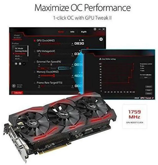 Alt view image 4 of 6 - ASUS ROG Strix GeForce GTX 1070 Ti 8GB GDDR5 Advanced Edition VR Ready DP HDMI DVI Gaming Graphics Card (ROG-STRIX-GTX1070TI-A8G-GAMING)