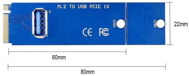 Alt view image 2 of 6 - Anxus NGFF M2 M.2 to USB 3.0 PCI-E Riser Card Adapter,PCI Express PCI-E X16 Slot Transfer Card Mining Pcie Riser Card VGA Extension Cable Male to Female Multiplier for BTC Miner Mining