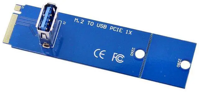 Alt view image 4 of 6 - Anxus NGFF M2 M.2 to USB 3.0 PCI-E Riser Card Adapter,PCI Express PCI-E X16 Slot Transfer Card Mining Pcie Riser Card VGA Extension Cable Male to Female Multiplier for BTC Miner Mining