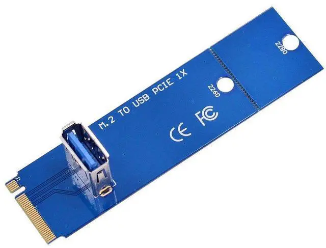Alt view image 3 of 6 - Anxus NGFF M2 M.2 to USB 3.0 PCI-E Riser Card Adapter,PCI Express PCI-E X16 Slot Transfer Card Mining Pcie Riser Card VGA Extension Cable Male to Female Multiplier for BTC Miner Mining