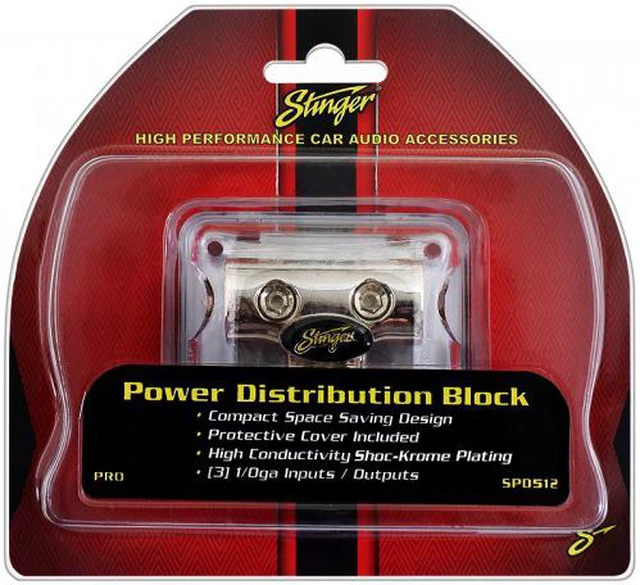 Alt view image 2 of 6 - Stinger Power/Ground 0 Gauge AWG Car Stereo Amp Wire Distribution Block 0G