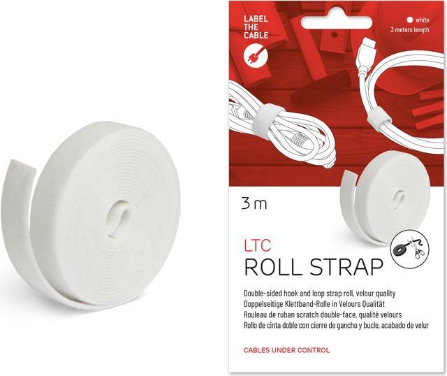 Cable Managment Hook and Loop Tape, 9.8 ft (3 m), White, Velour Quality - Cable  Ties Reusable