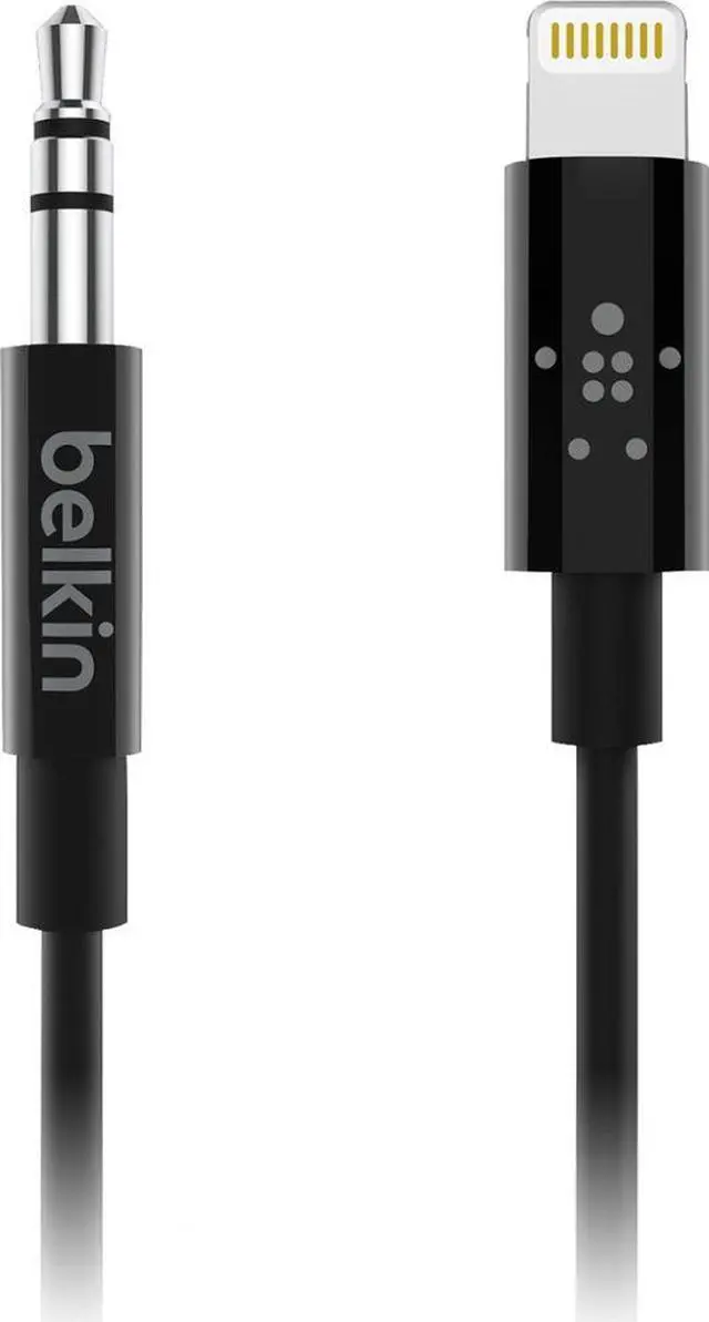 Alt view image 4 of 20 - Belkin - 3' Lightning-to-3.5mm Audio Cable - Black