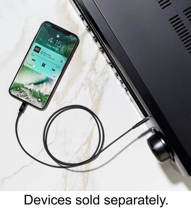 Alt view image 3 of 20 - Belkin - 3' Lightning-to-3.5mm Audio Cable - Black