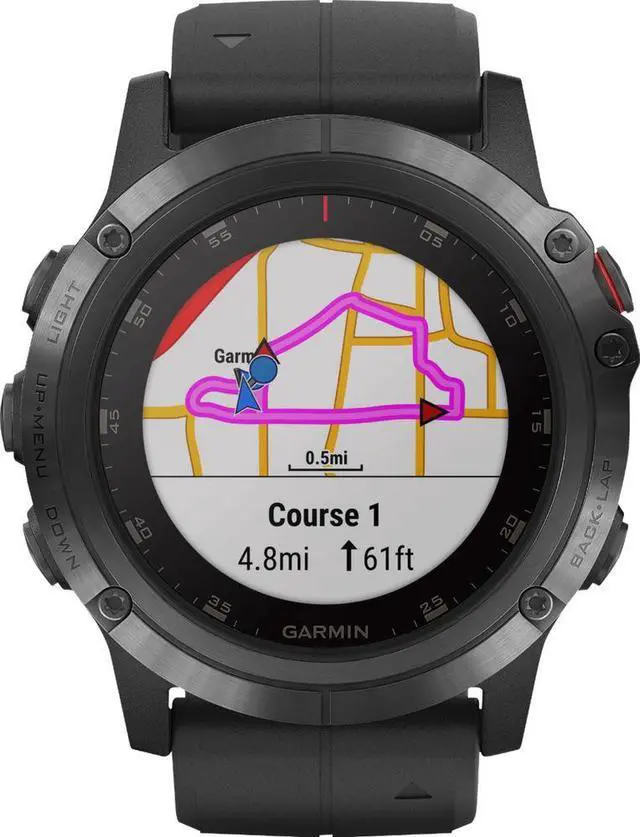 Alt view image 4 of 20 - Garmin fenix 5X Plus Sapphire Black with Black Band 5X Plus Sapphire Black with Black Band