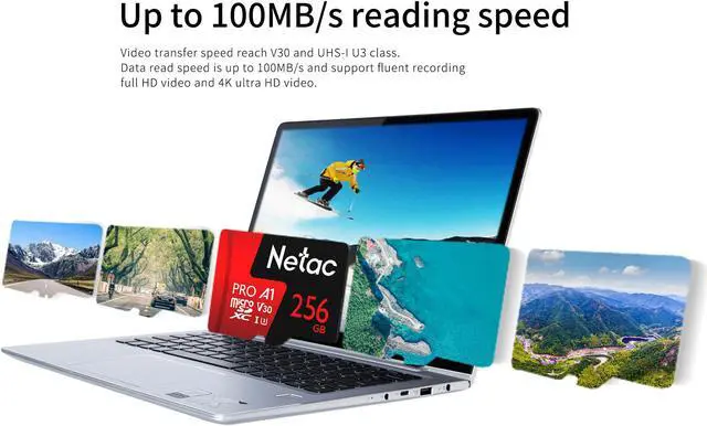 Alt view image 6 of 7 - Netac P500 Extreme Pro Micro SD Card TF Card Flash Memory Card MicroSDXC V30/A1/C10 High Speed Up to 100MB/s Retail Pack with SD Adapter