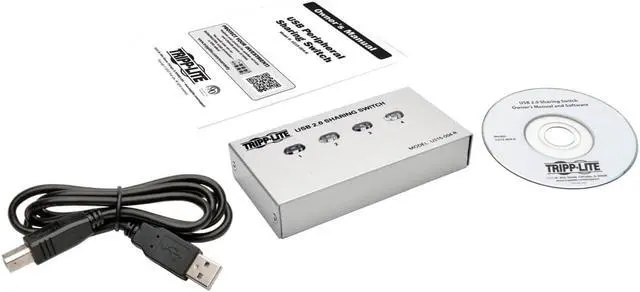 Alt view image 6 of 18 - Tripp Lite 4-Port Usb 2.0 Hi-Speed Printer / Peripheral Sharing Switch