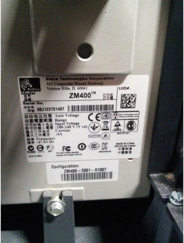 Alt view image 5 of 12 - Zebra ZM400 ZM400-2001-0100T Label Thermal Printer