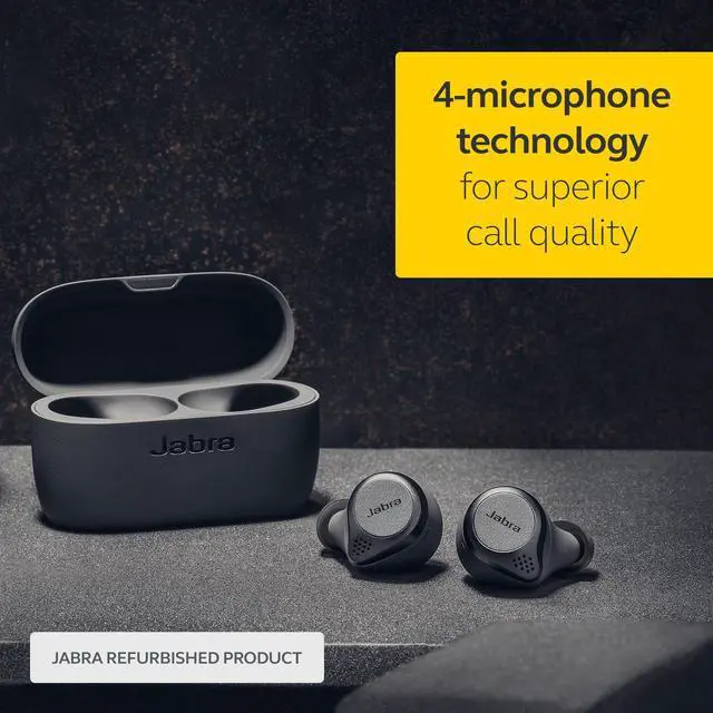 Alt view image 6 of 7 - Jabra Elite Active 75t True Wireless Earbuds with Wireless Charging Case - Gray