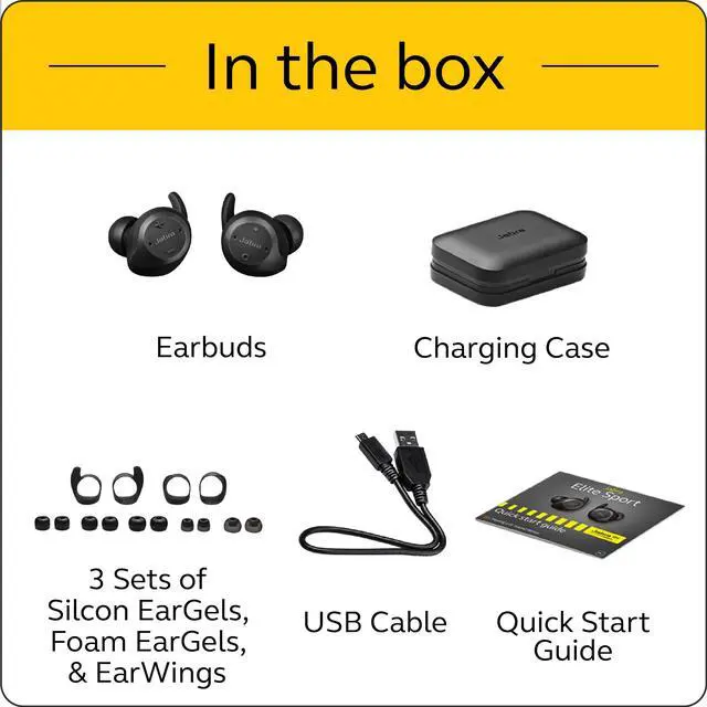 Alt view image 20 of 20 - Jabra Elite Sport (Upgrade) True Wireless Sport Earbuds Black