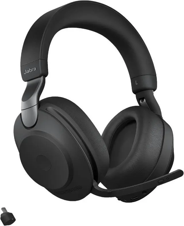 Alt view image 5 of 11 - Jabra Evolve2 85 Link380c MS Stereo - Black Wireless Headset / Music Headphones (Microsoft Teams, USB Type-C, Noise-Canceling)