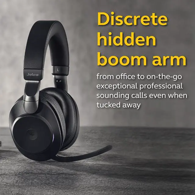 Alt view image 9 of 11 - Jabra Evolve2 85 Link380c MS Stereo - Black Wireless Headset / Music Headphones (Microsoft Teams, USB Type-C, Noise-Canceling)