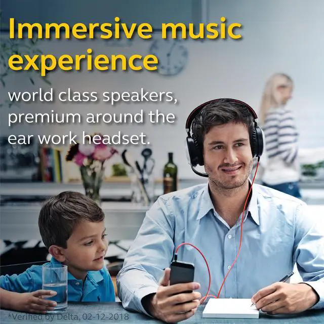 Alt view image 4 of 6 - Jabra Evolve 80 UC Stereo USB-C Wired Headset / Music Headphones