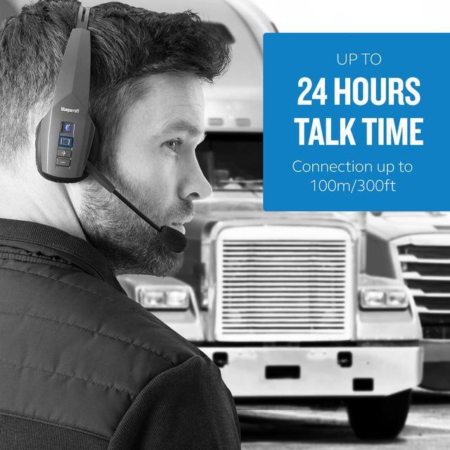 Alt view image 4 of 11 - BlueParrott B350-XT Wireless On-Ear Headset - Black