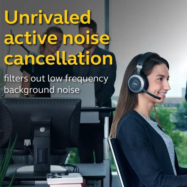 Alt view image 2 of 6 - Jabra Evolve 80 UC Stereo USB-C Wired Headset / Music Headphones