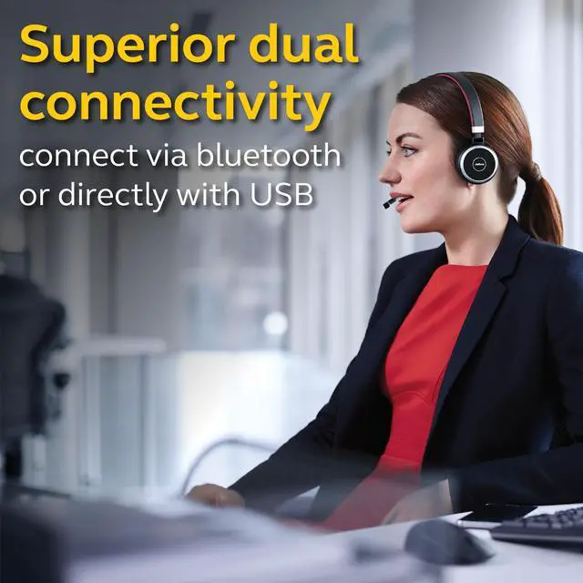Alt view image 12 of 13 - Jabra Evolve 65+ MS Stereo Wireless Headset / Music Headphones