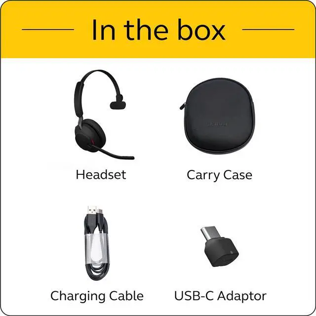 Alt view image 7 of 7 - Jabra Evolve2 65 USB-C MS Mono -Black Wireless Headset / Music Headphones