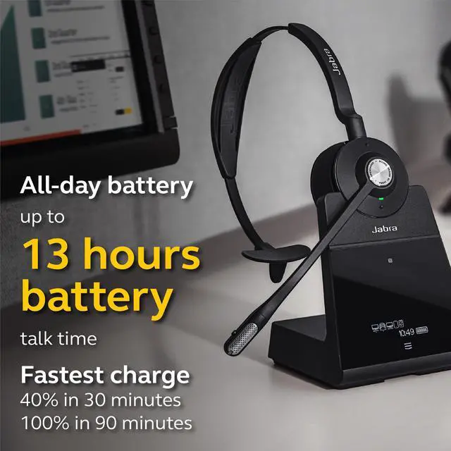 Alt view image 5 of 16 - Jabra Engage 65 Mono Wireless Headset / Music Headphones