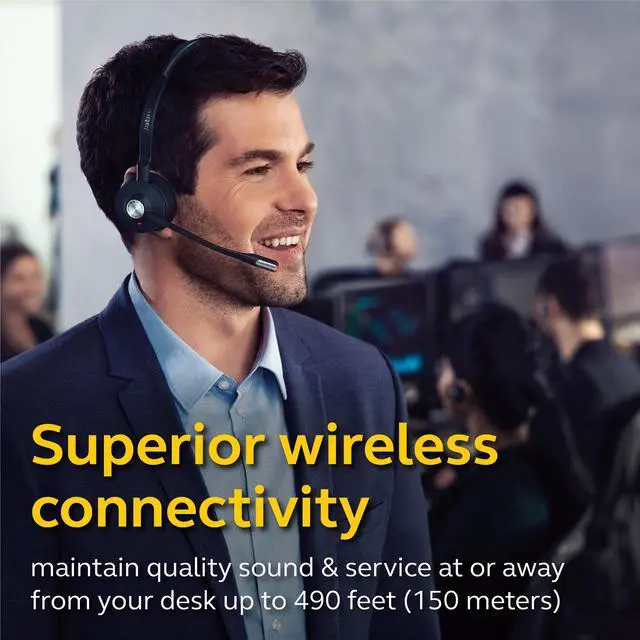 Alt view image 3 of 16 - Jabra Engage 65 Mono Wireless Headset / Music Headphones