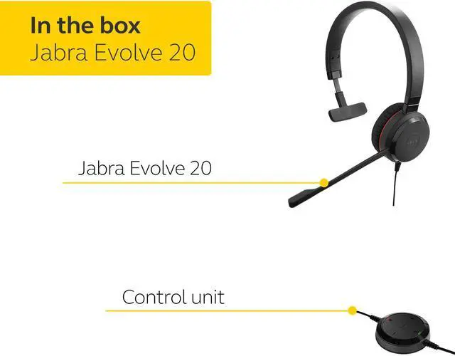 Alt view image 6 of 10 - Jabra Evolve 20SE MS Mono Wired Headset / Music Headphones