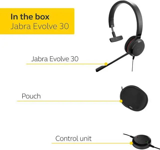 Alt view image 6 of 9 - Jabra Evolve 30 II MS Mono Wired Headset with flexible connectivity and great sound for calls and music