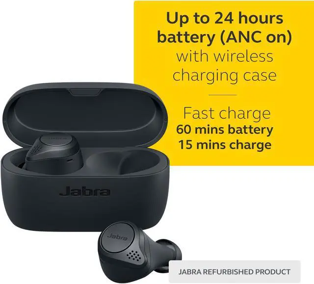 Alt view image 4 of 7 - Jabra Elite Active 75t True Wireless Earbuds with Wireless Charging Case - Gray