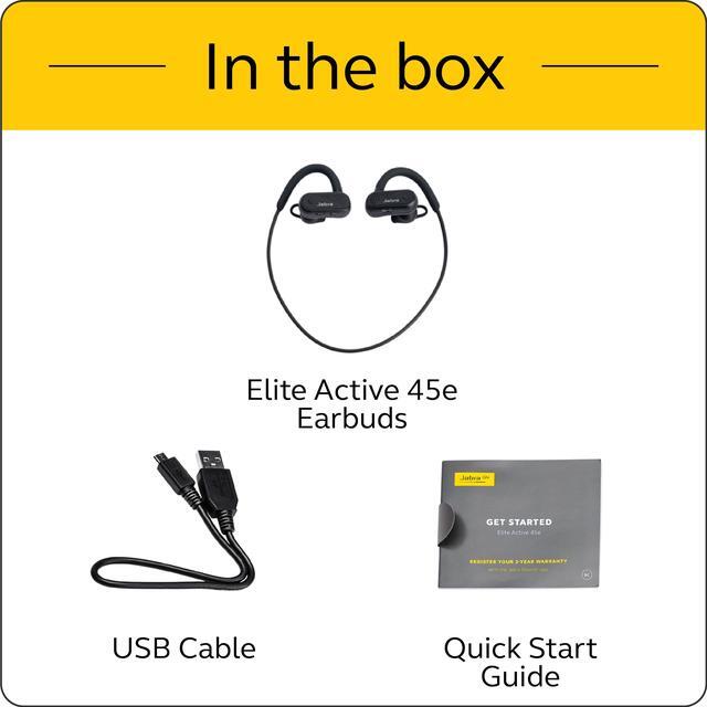 Alt view image 7 of 8 - Jabra Elite Active 45e Wireless Sports Earbuds Black