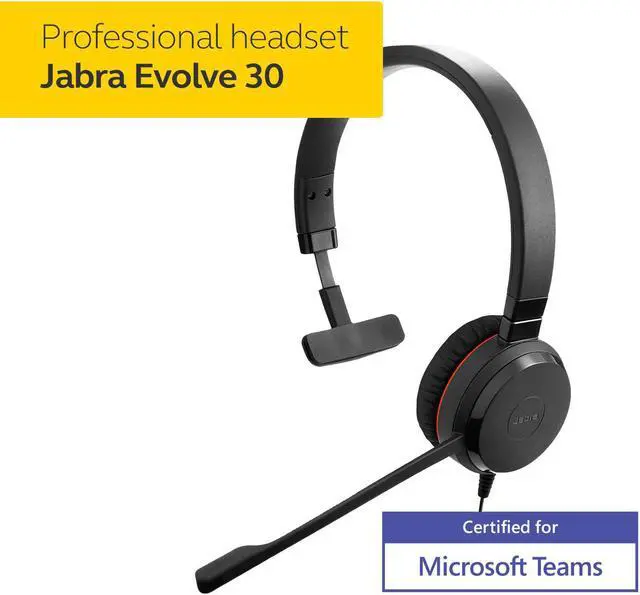 Alt view image 2 of 9 - Jabra Evolve 30 II MS Mono Wired Headset with flexible connectivity and great sound for calls and music