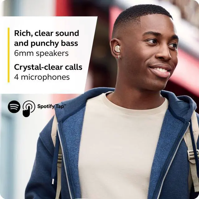 Alt view image 2 of 7 - Jabra Elite 3 Noise Isolating True Wireless Bluetooth Earbuds, 4-Mic, LightBeige