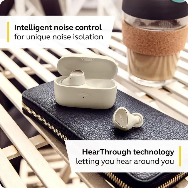 Alt view image 4 of 7 - Jabra Elite 3 Noise Isolating True Wireless Bluetooth Earbuds, 4-Mic, LightBeige