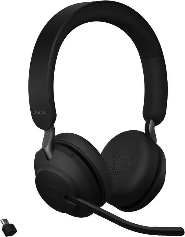 Alt view image 10 of 20 - Jabra Evolve2 65 Mono Wireless On-Ear Headset (Microsoft Teams, USB Type-A, Black)
