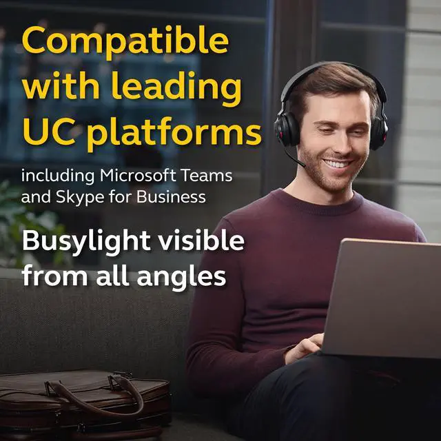 Alt view image 15 of 20 - Jabra Evolve2 65 Mono Wireless On-Ear Headset (Microsoft Teams, USB Type-A, Black)