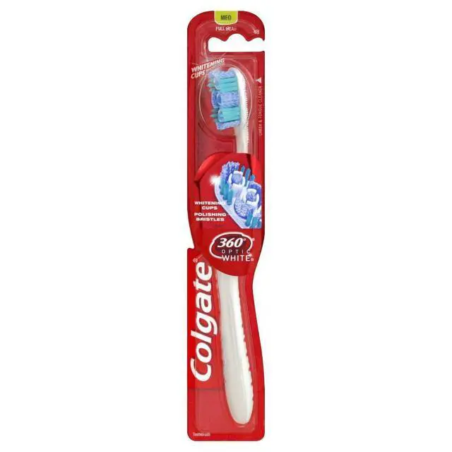 Alt view image 4 of 12 - Colgate 360 Optic White Full Head Toothbrush, Medium (6 Pack)