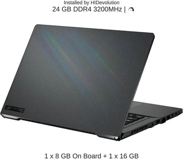 Alt view image 4 of 7 - HIDevolution ASUS ROG Zephyrus G15 GA503QM 15.6" QHD 165Hz, 3.0 GHz AMD Ryzen 9 5900HS, RTX 3060, 24 GB 3200MHz RAM, 512 GB PCIe SSD, Eclipse Gray, Windows 10 Pro