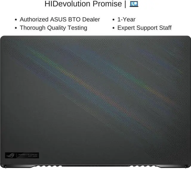 Alt view image 7 of 7 - HIDevolution ASUS ROG Zephyrus G15 GA503QM 15.6" QHD 165Hz, 3.0 GHz AMD Ryzen 9 5900HS, RTX 3060, 24 GB 3200MHz RAM, 512 GB PCIe SSD, Eclipse Gray, Windows 10 Pro