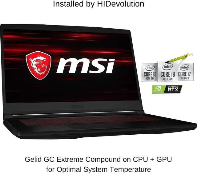 Alt view image 2 of 7 - HIDevolution MSI GF63 Thin 10SC 15.6" FHD, 2.5 GHz i5-10500H, GTX 1650 Max-Q, 64 GB 3200MHz RAM, 1 TB PCIe SSD, Windowss 10 Pro