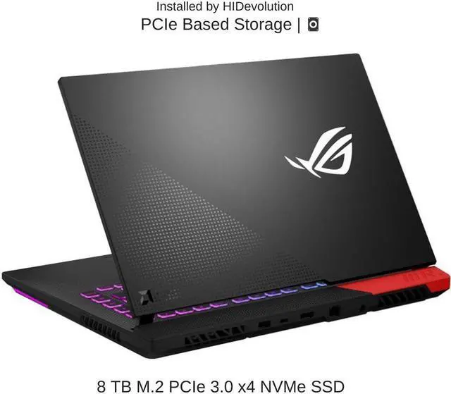 Alt view image 5 of 7 - [2022] HIDevolution ASUS ROG Strix G15 Advantage Edition G513QY 15.6" QHD 165Hz, 3.3 GHz Ryzen 9 5980HX, Radeon RX 6800M, 32 GB 3200MHz RAM, 8 TB PCIe SSD
