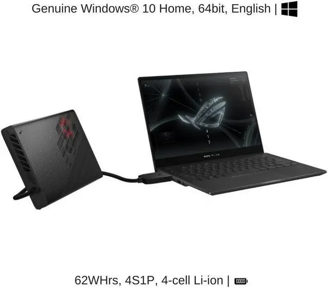 Alt view image 6 of 7 - ASUS ROG Flow X13 GV301QE 13.4" WUXGA 165Hz, 3.0 GHz Ryzen 9 5900HS, RTX 3050 Ti + RTX 3080, 16 GB 3200MHz RAM, 1 TB PCIe SSD