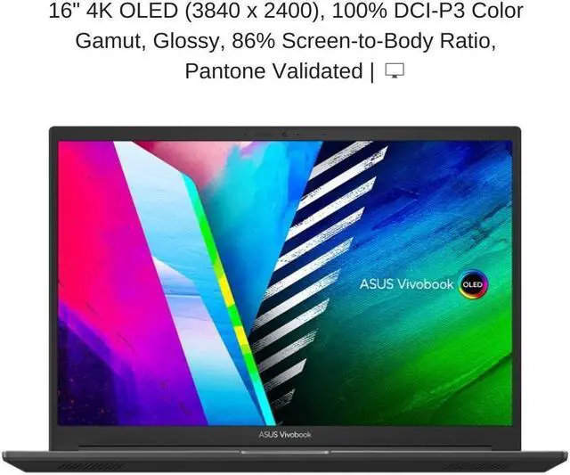 Alt view image 6 of 7 - ASUS Vivobook Pro M7600QE 16.0" OLED WQUXGA,3.2GHz AMD Ryzen 7 5800H, RTX 3050Ti, 16 GB 3200MHz RAM, 1 TB PCIe SSD