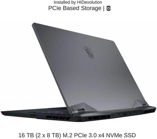 Alt view image 5 of 7 - HIDevolution MSI Raider GE66 12UHS 15.6" QHD 240Hz, 1.7 GHz i7-12700H, RTX 3080 Ti, 64 GB 4800MHz RAM, 16 TB PCIe SSD, Windows 11 Pro