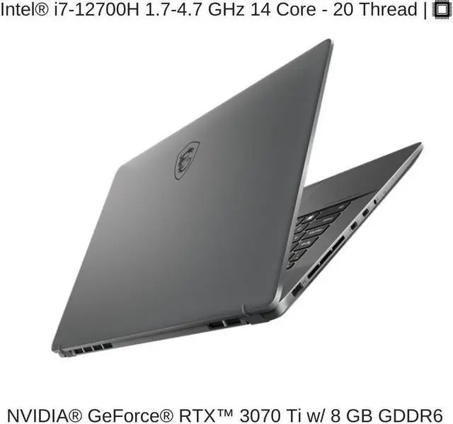 Alt view image 3 of 7 - HIDevolution MSI Creator Z17 A12UGST 17" QHD+ 165Hz Touch, 1.7 GHz i7-12700H, RTX 3070 Ti, 64 GB 4800MHz RAM, 1 TB PCIe SSD
