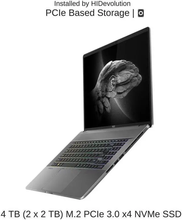 Alt view image 4 of 6 - HIDevolution MSI Creator Z17 A12UHT 17" QHD+ 165Hz Touch, 1.8 GHz i9-12900H, RTX 3080, 64 GB 4800MHz RAM, 4 TB PCIe SSD