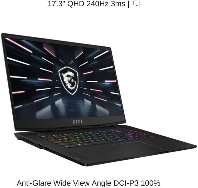 Alt view image 6 of 7 - HIDevolution MSI Stealth GS77 12UHS 17.3" QHD 240Hz 3ms, 1.7 GHz i7-12700H, RTX 3080 Ti, 64 GB 4800MHz RAM, 8 TB PCIe SSD