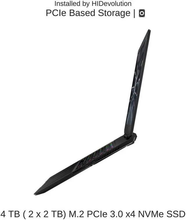 Alt view image 5 of 7 - [2022] HIDevolution MSI Stealth GS77 12UHS 17.3" UHD 120Hz, 1.8 GHz i9-12900H, RTX 3080 Ti, 32 GB 4800MHz RAM, 4 TB PCIe SSD