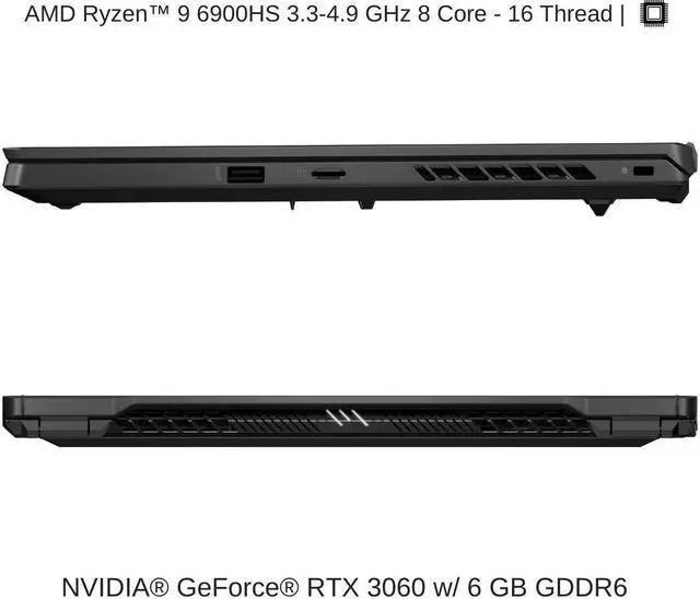 Alt view image 2 of 7 - ASUS ROG Zephyrus G15 GA503RM 15.6" QHD 165Hz, 3.3 GHz AMD Ryzen 9 6900HS, RTX 3060, 40 GB 4800MHz RAM, 512 GB PCIe SSD