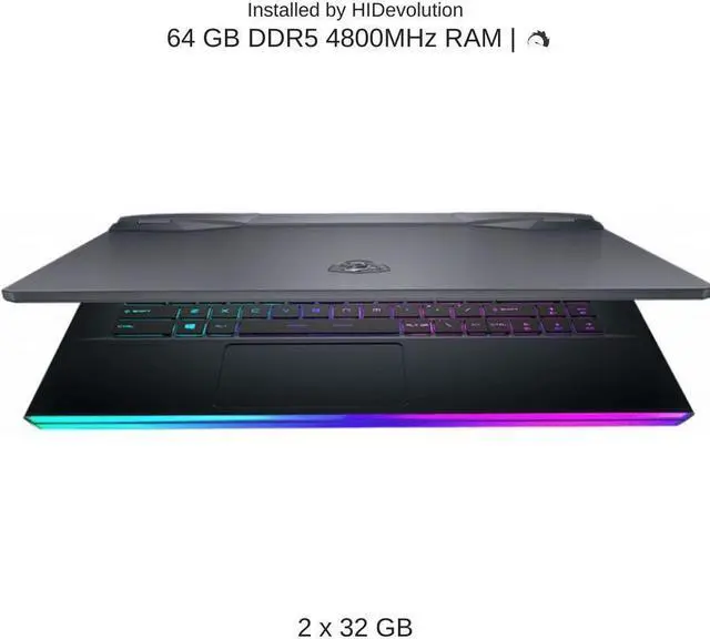 Alt view image 4 of 7 - HIDevolution MSI Raider GE66 12UGS 15.6" QHD 240Hz, 1.8 GHz i9-12900HK, RTX 3070 Ti, 64 GB 4800MHz RAM, 2 TB PCIe SSD, Windows 11 Pro